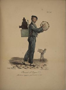 Organ player. From the Series "Cris de Paris" (The Cries of Paris), 1815. Creator: Vernet, Carle (1758-1836)