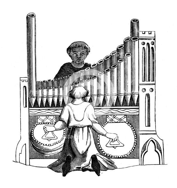 Organ with a single keyboard, 14th century, (1870). Artist: Unknown