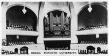 Organ, Toronto University, c1920s