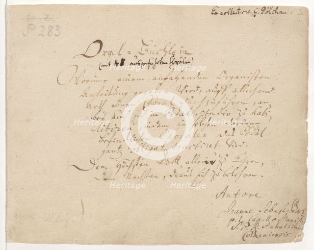 Orgel-Büchlein title page, ca 1700-1719.
