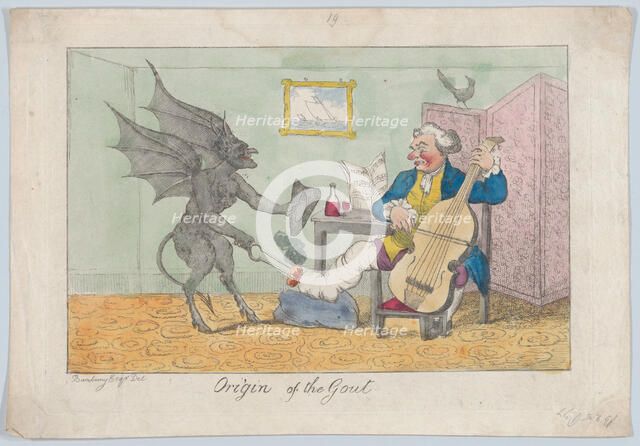 Origin of the Gout, ca. 1810. Creator: Unknown.