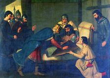 Origin of the shield of the County of Barcelona, oil painting by Claudio Lorenzale, 1843 - 1844