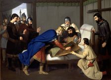 Origin of the shield of the County of Barcelona, oil painting, from 1843 to 1844. Work of Claudio…