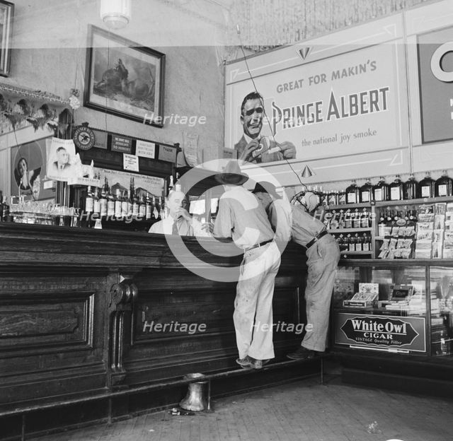 Original bar of "Helldorado", Crystal Palace Saloon, Tombstone, Arizona, 1938. Creator: Dorothea Lange.