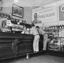 Original bar of "Helldorado", Crystal Palace Saloon, Tombstone, Arizona, 1938. Creator: Dorothea Lange