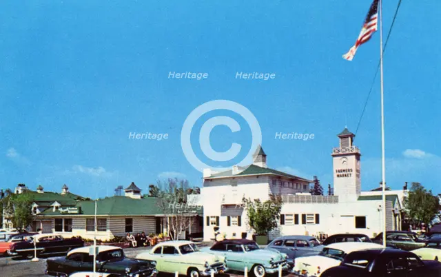 Original farmers' market, Hollywood, Los Angeles, California, USA, 1955. Artist: Unknown