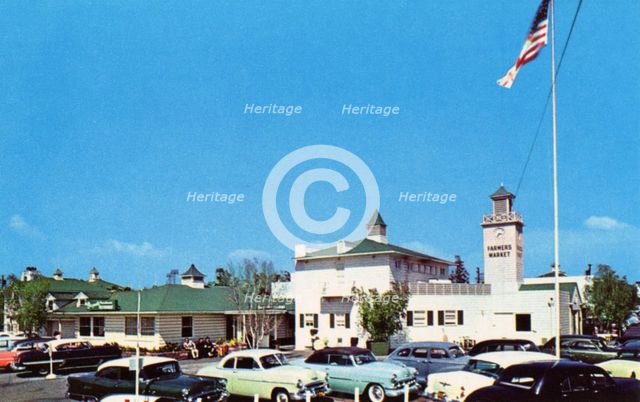 Original farmers' market, Hollywood, Los Angeles, California, USA, 1955. Artist: Unknown