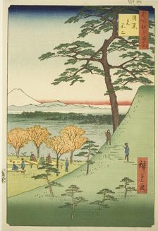 Original Fuji, Meguro (Meguro Moto-Fuji), from the series "One Hundred Famous...", 1857. Creator: Ando Hiroshige
