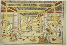 Original Perspective Picture of the Fashionable Seven Gods of Good Fortune (Furyu..., 1740s. Creator: Okumura Masanobu