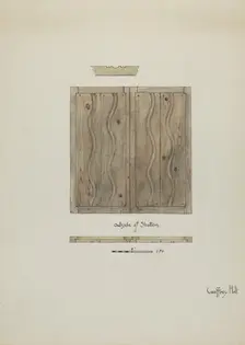 Original Wooden Shutters from Monastery, 1937. Creator: Geoffrey Holt