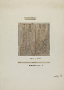 Original Wooden Shutters from Monastery, 1937. Creator: Geoffrey Holt