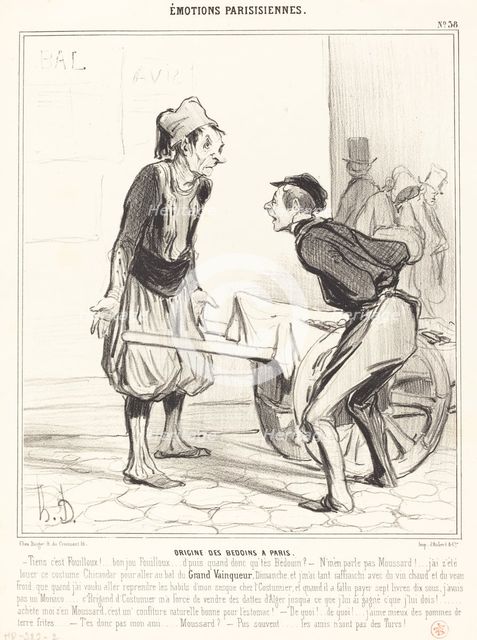 Origine des Bédoins à Paris, 1841. Creator: Honore Daumier.