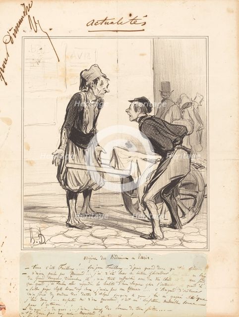Origine des Bédoins à Paris, 1841. Creator: Honore Daumier.
