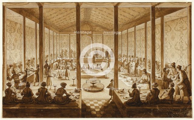 Oriental Banquet Scene, 1795/96. Creators: Jean-Baptiste Hilair, Jean-Baptiste Hilaire.