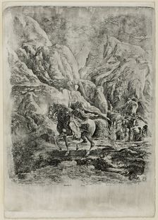 Oriental Rider in the Mountains, 1866. Creator: Rodolphe Bresdin