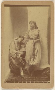 Orientalist studio portrait of two woman, about 1868. Creator: Unknown