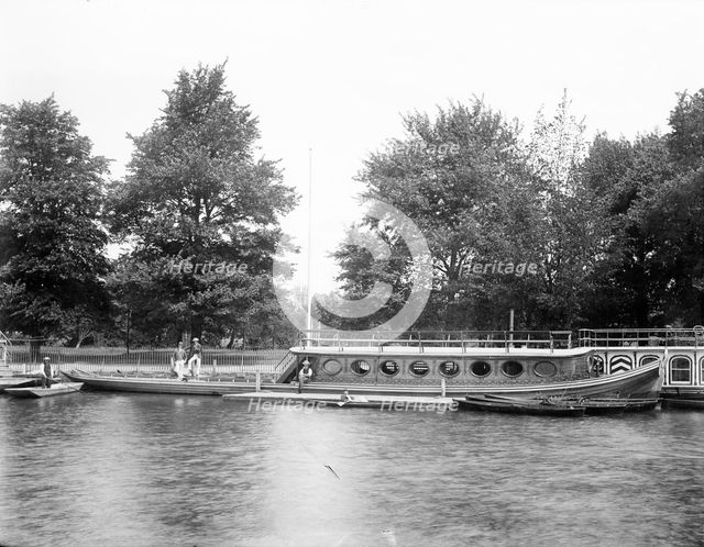 Oriel College barge, Oxford, Oxfordshire, c1860-c1922. Artist: Henry Taunt