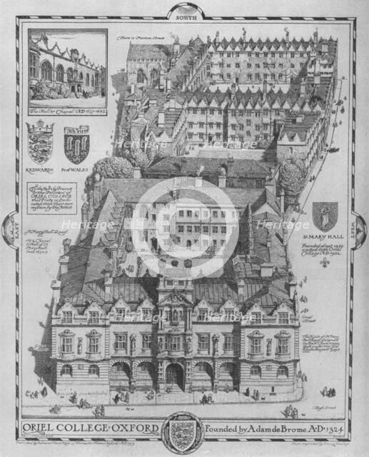'Oriel College, Oxford', 1919. Artist: Edmund Hort New.