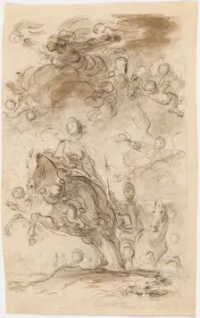 Orlando and Angelica Arrive at Charlemagne's Camp. Creator: Jean-Honore Fragonard