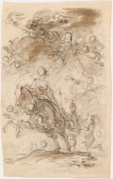 Orlando and Angelica Arrive at Charlemagne's Camp. Creator: Jean-Honore Fragonard