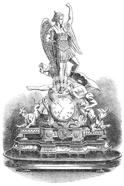 Ormoulu clock, presented by the Empress of the French...for...St. Mary’s Orphanage..., 1864. Creator: Unknown.