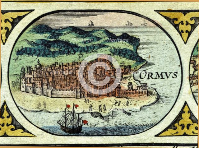 Ormuz, colored engraving from the book 'Le Theatre du monde' or 'Nouvel Atlas', 1645, created, pr…