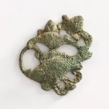 Ornament: carp and lotus buds and leaf, Goryeo period, 12th-13th century. Creator: Unknown