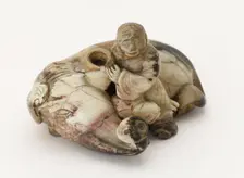 Ornament: boy with reclining elephant, Mid-Ming to Qing dynasty, 1600 to 1911. Creator: Unknown