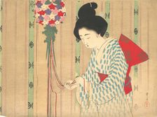 Ornament Ball from kuchie (frontispiece) of a novel, ca. 1906. Creator: Mizuno Toshikata