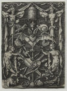 Ornament Design with a Bat in the Center, 1550. Creator: Heinrich Aldegrever (German, 1502-1555/61)