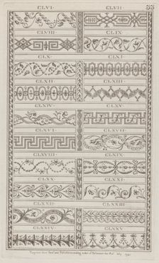 Ornament Designs, nos. CLVI to CLXXV ("Designs for Various Ornaments," pl. 33), July 1, 1781. Creator: Michelangelo Pergolesi