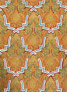 Ornament in panels on the walls, Court of the Mosque 1907. Creator: Unknown