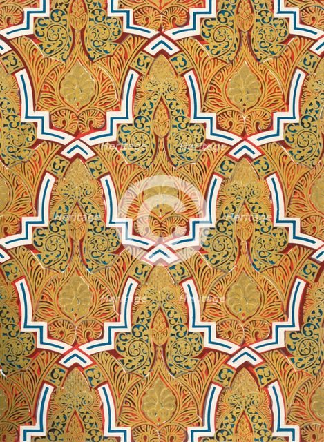 'Ornament in panels on the walls, Court of the Mosque', 1907. Creator: Unknown.