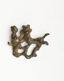 Ornament in the form of a man with an animal, Han dynasty, 206 BCE-220 CE. Creator: Unknown