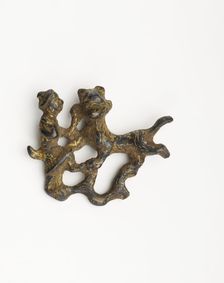 Ornament in the form of a man with an animal, Han dynasty, 206 BCE-220 CE. Creator: Unknown