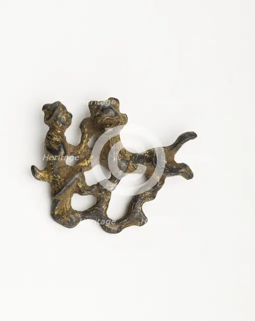 Ornament in the form of a man with an animal, Han dynasty, 206 BCE-220 CE. Creator: Unknown.