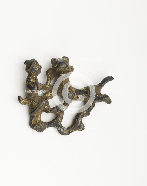 Ornament in the form of a man with an animal, Han dynasty, 206 BCE-220 CE. Creator: Unknown.