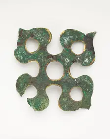 Ornament in the form of a persimmon receptacle (fragment), Han dynasty, 206 BCE-220 CE. Creator: Unknown