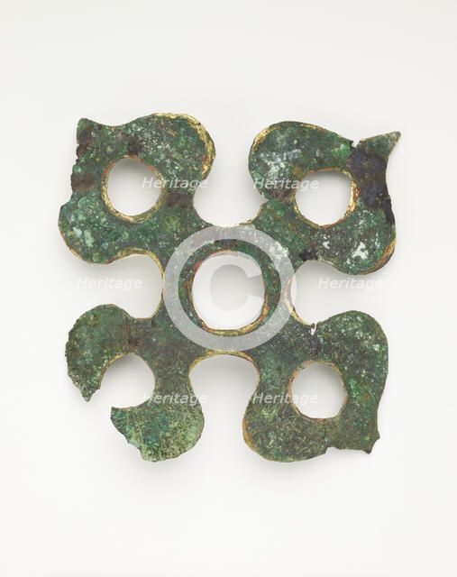 Ornament in the form of a persimmon receptacle (fragment), Han dynasty, 206 BCE-220 CE. Creator: Unknown.