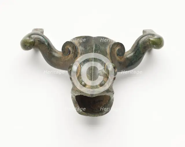Ornament in the form of a ram head, Han dynasty, 206 BCE-220 CE. Creator: Unknown.