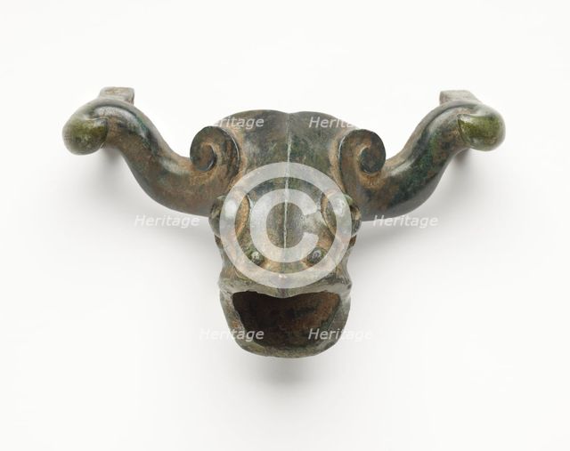 Ornament in the form of a ram head, Han dynasty, 206 BCE-220 CE. Creator: Unknown.