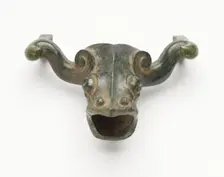 Ornament in the form of a ram head, Han dynasty, 206 BCE-220 CE. Creator: Unknown