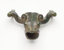 Ornament in the form of a ram head, Han dynasty, 206 BCE-220 CE. Creator: Unknown