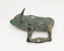 Ornament in the form of a standing bull, Han dynasty, 206 BCE-220 CE. Creator: Unknown