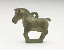Ornament in the form of a standing horse, Period of Division, 220-589. Creator: Unknown