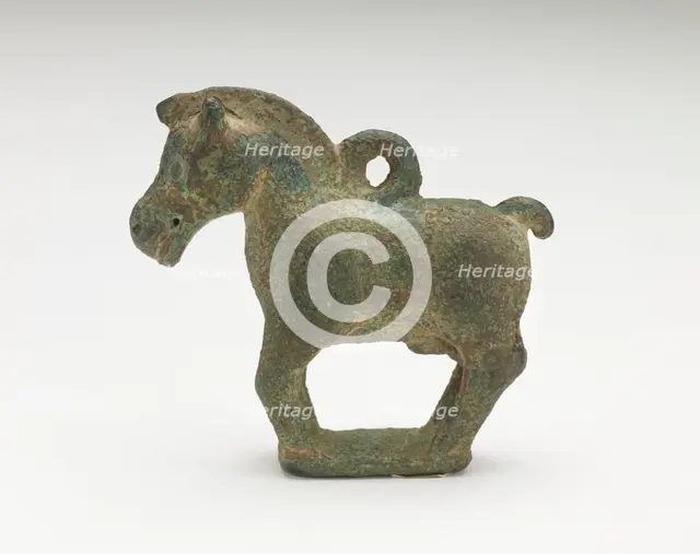 Ornament in the form of a standing horse, Period of Division, 220-589. Creator: Unknown.