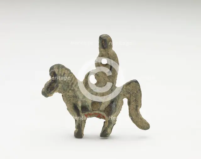 Ornament in the form of possibly a monkey riding a horse, Period of Division, 220-589. Creator: Unknown.