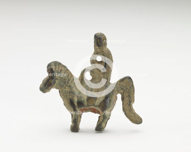 Ornament in the form of possibly a monkey riding a horse, Period of Division, 220-589. Creator: Unknown.