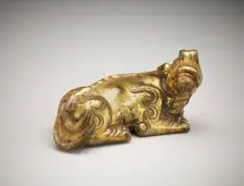 Ornament or weight: a recumbent ch'i-lin, Qing dynasty, 18th century. Creator: Unknown