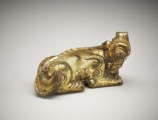 Ornament or weight: a recumbent ch'i-lin, Qing dynasty, 18th century. Creator: Unknown